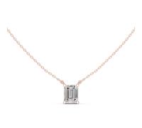 Collana Con Pendente Charm Di Moissanite Taglio Ottagono Argento 925 Elegante