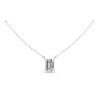 Collana Con Pendente Charm Di Moissanite Taglio Ottagono Argento 925 Elegante