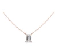 Collana Con Pendente Charm Di Moissanite Taglio Ottagono Argento 925 Elegante