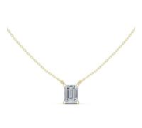 Collana Con Pendente Charm Di Moissanite Taglio Ottagono Argento 925 Elegante