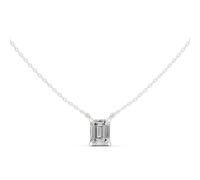Collana Con Pendente Charm Di Moissanite Taglio Ottagono Argento 925 Elegante