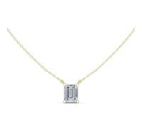 Collana Con Pendente Charm Di Moissanite Taglio Ottagono Argento 925 Elegante