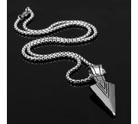 Collana con pendente Ciondolo a forma GEOMETRICA a PUNTA color SILVER UOMO Moda