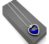 Collana con pendente Ciondolo CUORE dell OCEANO ricoperto di STRASS TITANIC Film