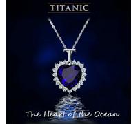 Collana con pendente Ciondolo CUORE dell OCEANO ricoperto di STRASS TITANIC Film
