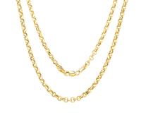 Collana Con Pendente In Catena A Anello Rolo Da Uomo In Oro Giallo 10K 3Mm 66Cm