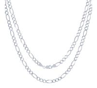 Collana Con Pendente In Catena Figaro Italiana Da 5,5Mm In Oro Bianco 14K