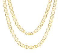 Collana Con Pendente In Catena Piatta A Maglie Mariner In Oro Giallo 14K 6Mm 18"