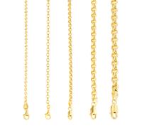 Collana Con Pendente In Catena Rolo Rotonda In Oro Giallo 10K, 2Mm-5Mm, 16"-30"