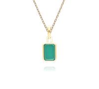 Collana Con Pendente In Chalcedonio Classico In Oro Giallo 9 Carati