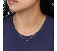 Collana Con Pendente In Link Italiano A Maglia Figaro In Oro Giallo 10K 2Mm 16"