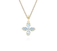 Collana Con Pendente In Topazio E Diamante In Oro Giallo 9 Carati