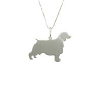 Collana con pendente razza SPRINGER SPANIEL cane argento INCISIONE GRATUITA