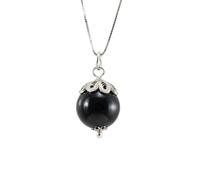 Collana con pendente sardo su coccu in argento e onice nero Artigianato sardo