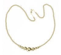 Collana Con Perle Graduata In Oro 14kt 16 - 20 Pollici Gialla, Bianca E Rosa