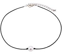 Collana con perle singole per donne girocollo in pelle gioielli fatti a mano girocollo gioielli regalo durevole lavorazione