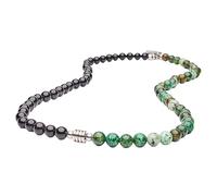 Collana con Perline In Pietra di Ossidiana Nera Per Uomo e Donna,Pietra di Occhio di Tigre/Lapislazzuli/Africana con Chiusura Ot,Gioielli Fatti A Mano con Filo di Cristallo Curativo,Regalo In