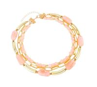 Collana con perline multiple, gioielli impilabili con ciondolo geometrico Catena in acciaio inossidabile per accessori da donna Catena di perline in acciaio inossidabile con accenti in resina per le