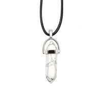 Collana Con Pietra, Collana Con Ciondolo Affascinante Collana Semplice Chakra Collana Esagonale In Cristallo Naturale Di Pino Bianco Con Corda In Pelle Per Donna Uomo Gioielli Per Ragazze Adolescent