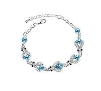Collana con pietre preziose colorate di cristallo malocchio, bracciale da donna e ragazza, cavigliera con conchiglia (blu cielo, taglia unica)