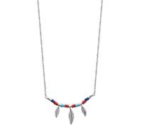 Collana Con Piume E Pietre Color Argento Massiccio 925/1000 Gioielli Donna