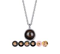 Collana con proiezione di foto personalizzata Ciondolo a cerchio da uomo 100 lingue Ti amo Collana Gioielli commemorativi Ciondolo Festa del papà Compleanno Regalo romantico per uomo Fidanzato Marito