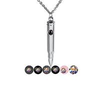 Collana con proiezione di foto personalizzata Ciondolo a cerchio da uomo 100 lingue Ti amo Collana Gioielli commemorativi Ciondolo Festa del papà Compleanno Regalo romantico per uomo Fidanzato Marito