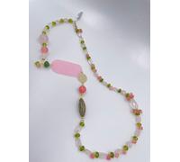 Collana con quarzo rosa peridoto e agata rosa