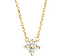 Collana con quattro foglie, zirconia incastonata, ciondolo in argento S925 placcato in oro 18 carati, piccola e raffinata, collana da indossare tutti i giorni, regalo adatto per celebrazioni