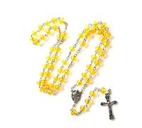 Collana con rosario cattolico con ciondolo a forma di crocifisso, gioiello in finto cristallo scintillante per donne, regalo religioso per preghiera, battesimo, prima comunione e tutti i giorni