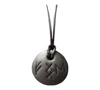 Collana con Rune in Argilla Polimerica Nera, Amuleto Runico, Accessorio di Potere, Stile Vichingo Celtico, Talisman Protettivo, Simboli Runici Antichi, Normal, Cordino satinato, Argilla