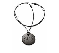 Collana con Rune in Argilla Polimerica Nera, Amuleto Runico, Accessorio di Potere, Stile Vichingo Celtico, Talisman Protettivo, Simboli Runici Antichi, Normal, Cordino satinato, Argilla
