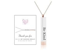Collana con scritta "Be kind of a badass, To My Badass Squad We Always Have Each Other's Back", con messaggio nascosto, idea regalo per il mio migliore amico, Grande, Acciaio inossidabile, Nessuna
