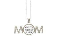 Collana con scritta in inglese "Best friend ever" a forma di cuore, regalo per la festa della mamma, regalo per mamma, nonna, regalo di compleanno, Medio
