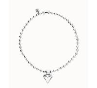 Collana con sfere placcate in argento sterling e dettaglio di cuore