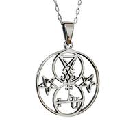 Collana con sigillo ciondolo Lilith Lucifero in argento sterling 925...