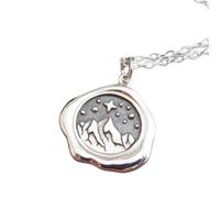 Collana con sigillo di ceralacca in argento sterling 925. Ciondolo con stella polare, elemento terra, picchi, catena montuosa, piccolo, regalo per yoga, escursionista, scalatore, viaggio | con