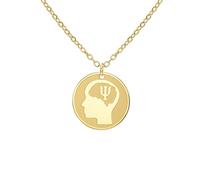 Collana con simbolo Psi Lettera greca Alfabeto Psicologia Psichiatria Ciondolo Gioielli con simboli medici Regalo per psicoterapeuti e psicologi per donne e uomini (oro 2)