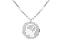 Collana con simbolo Psi Lettera greca Alfabeto Psicologia Psichiatria Ciondolo Gioielli con simboli medici Regalo per psicoterapeuti e psicologi per donne e uomini (argento 2)