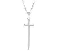 Collana con spada con colletto gotico in argento sterling 925 per uomo, ciondolo vintage Katana - Pugnale CZ lucido da donna, Maestro Halloween Natale