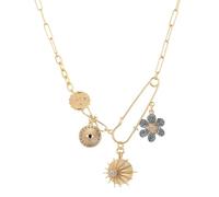 Collana con spilla da balia da donna, delicata collana con ciondolo a spilla da balia in oro, collana alla moda in argento Sterling 925, simbolo di supporto per ciondoli per rifugiati, gioielli