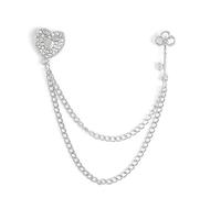 Collana con spilla in metallo, facile da abbinare, accessorio alla moda per i giovani, per l'uso quotidiano, idea regalo elegante, One Size, come descritto
