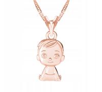 Collana con statuetta di ragazzo placcata in oro, raffigurante un bambino, figli