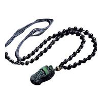 Collana con talismano, Ciondolo Feng Shui, Amuleto Feng Shui Collana Pixiu/Piyao Naturale Nero Ossidiana Arcobaleno Occhio Chakra Collana con ciondolo Bilanciamento Cristallo allontana gli spiriti mal