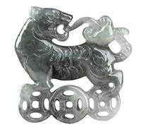 Collana con talismano, Ciondolo Feng Shui, Ciondolo tigre di smeraldo naturale? Collana Capodanno cinese? Ciondolo Feng Shui Chakra della ricchezza contro il male Collana con amuleto Regalo fortunato