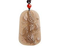 Collana con talismano, Ciondolo Feng Shui, Collana con ciondolo Bodhisattva di ossidiana di ghiaccio naturale Amuleto Feng Shui della ricchezza contro il male Chakra Ciondolo for meditazione Regalo fo