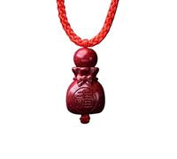 Collana con talismano, Ciondolo Feng Shui, Collana con ciondolo cinabro viola Buddha Guanyin Borsa for soldi Zucca Blocco armonia Feng Shui Ricchezza Amuleto spirituale contro il male Chakra Ciondolo