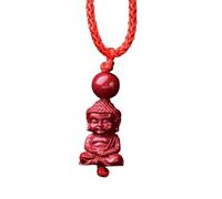 Collana con talismano, Ciondolo Feng Shui, Collana con ciondolo cinabro viola Buddha Guanyin Borsa for soldi Zucca Blocco armonia Feng Shui Ricchezza Amuleto spirituale contro il male Chakra Ciondolo