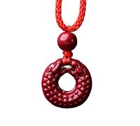 Collana con talismano, Ciondolo Feng Shui, Collana con ciondolo cinabro viola Buddha Guanyin Borsa for soldi Zucca Blocco armonia Feng Shui Ricchezza Amuleto spirituale contro il male Chakra Ciondolo