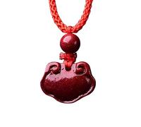 Collana con talismano, Ciondolo Feng Shui, Collana con ciondolo cinabro viola Buddha Guanyin Borsa for soldi Zucca Blocco armonia Feng Shui Ricchezza Amuleto spirituale contro il male Chakra Ciondolo